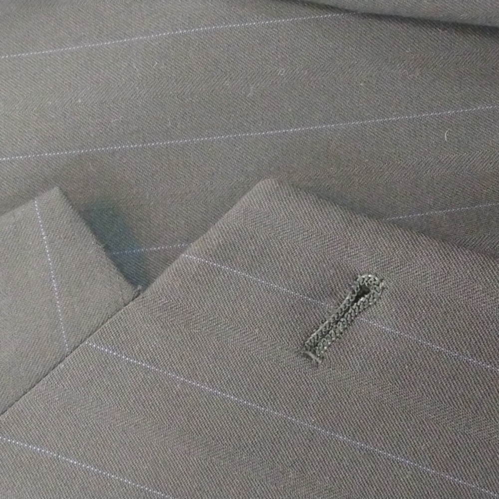 Hart Schaffner Marx Gold Trumpeter Black + Blue Pinstripe Suit 41R - Picture 5 of 13